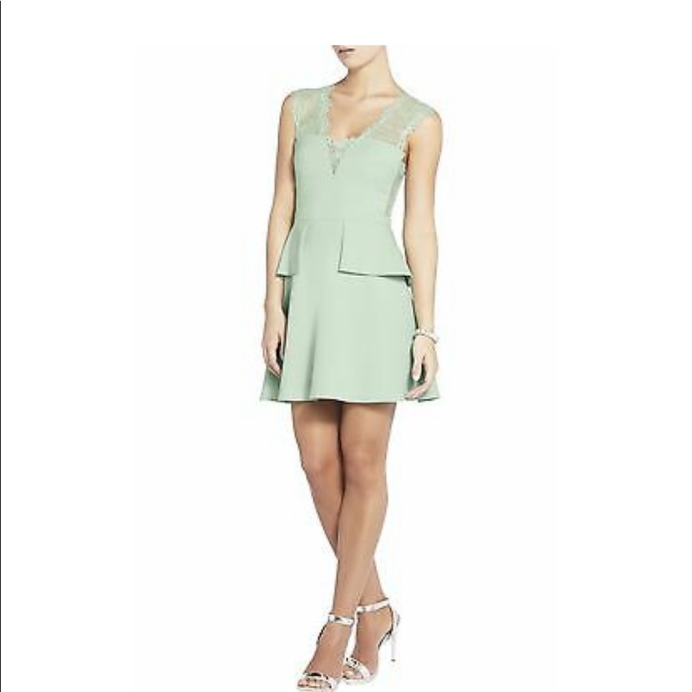 BCBG MaxAzria mint green lace cocktail dress